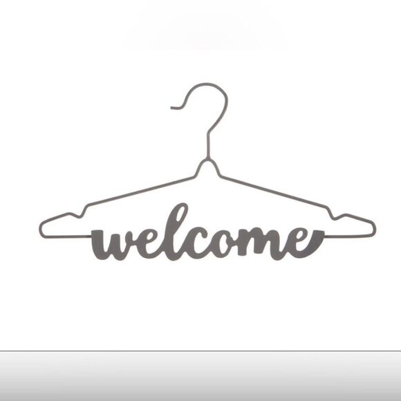 Laundry Room Decor Sign Gray Metal Hanger Welcome Store Sewing Craft Room NWT - Picture 1 of 8